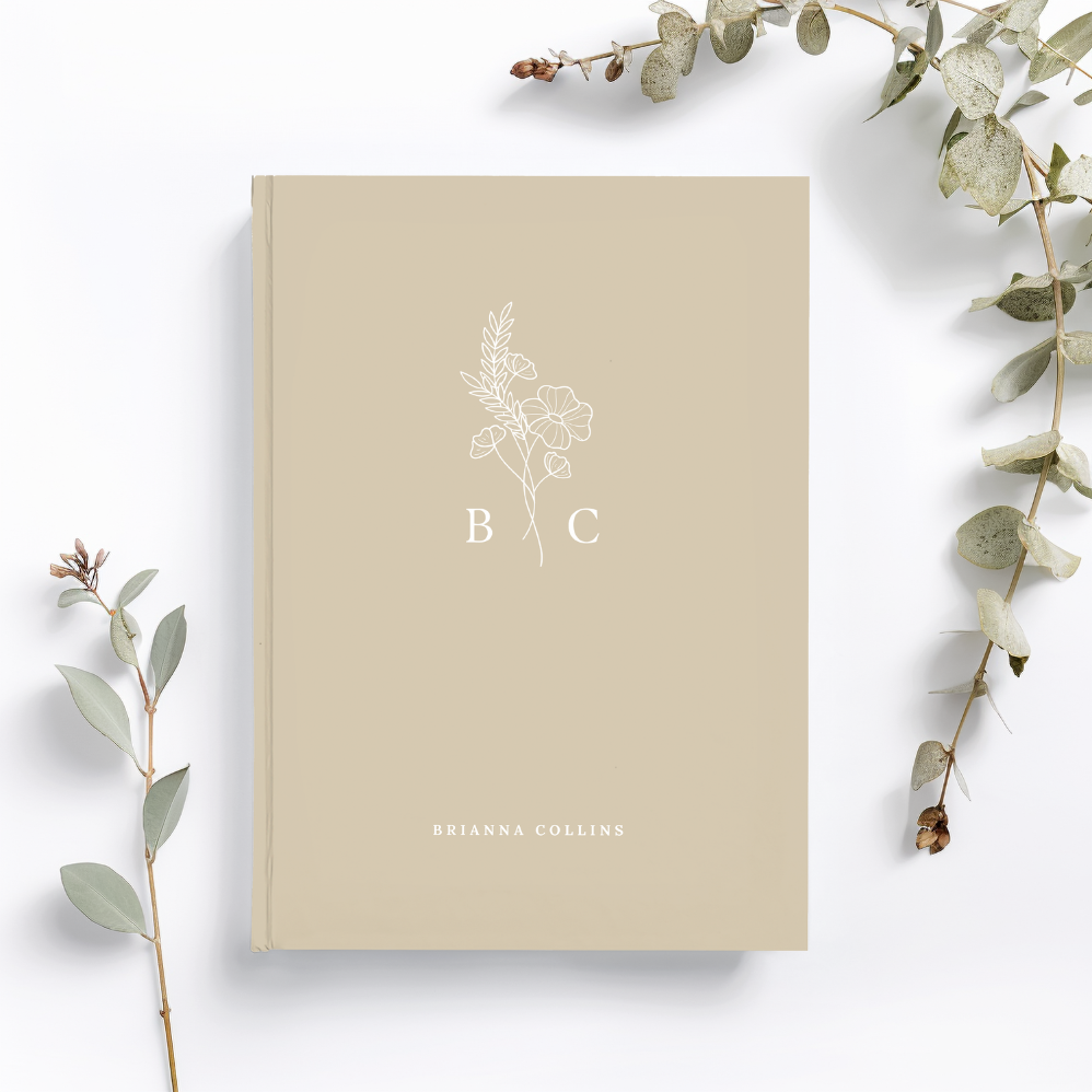 Beige Custom Journal Monogrammed Notebook Personalized Gift for Friend Name Journal Hardcover Notebook Personalized Journal for Mom Daughter Gift