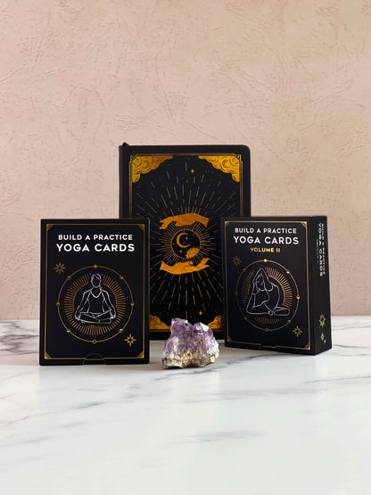 Yoga Cards, Yoga Cards Volume II & 'Intuition' Blank Lined Journal Bundle