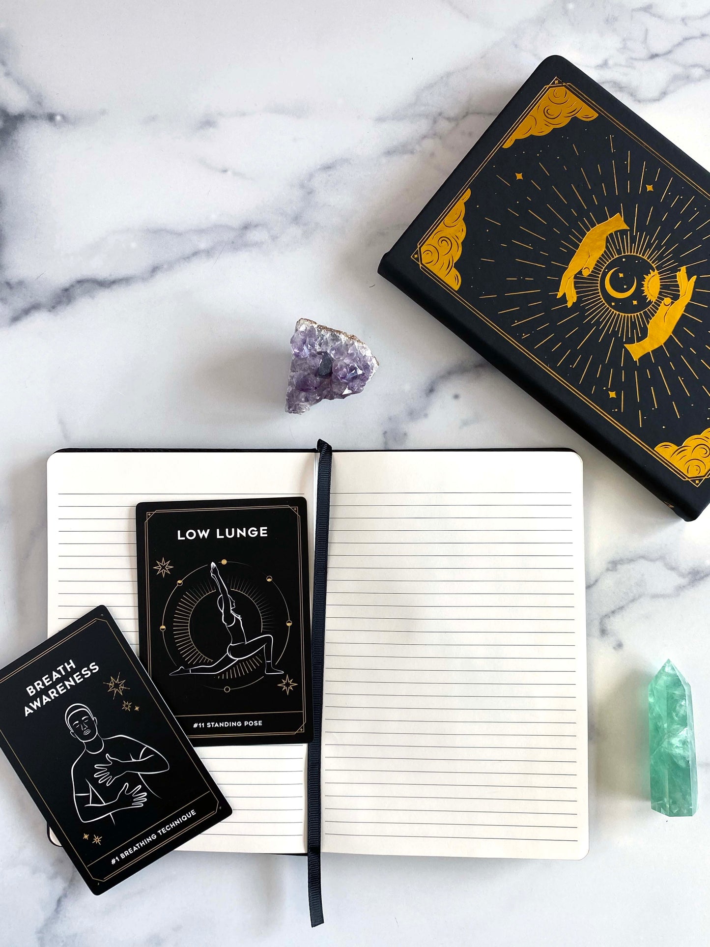 Yoga Cards, Yoga Cards Volume II & 'Intuition' Blank Lined Journal Bundle